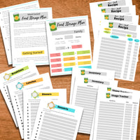 Printable Food Storage Worksheets and Planning Guide-- DIGITAL FILE-- PDF